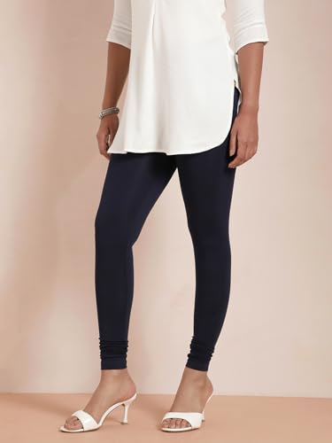 Image of TWIN BIRDS Tailored Cut and Classic Fit Super Stretchable Elastane Fabric Churidar Leggings for Women