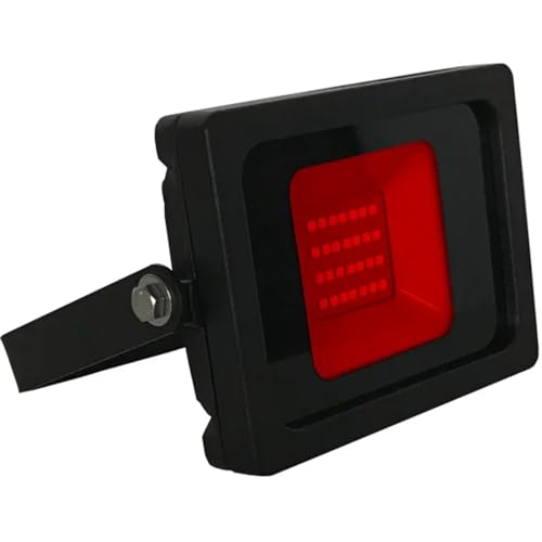 10W Red LED Slimline Floodlight, Waterproof Outdoor Light, IP65 Rated Focus Light for Small Patio Areas, Garden Security Lights, Energy-Efficient 80W Equivalent with 120-Degree Beam Angle