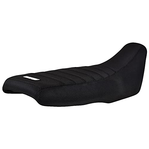 Enjoy Mfg Seat Cover - Compatible Fit for Kawasaki 2008-2018 KLR650 KLR 650 2ND GEN - #304 (All Black Pleated)