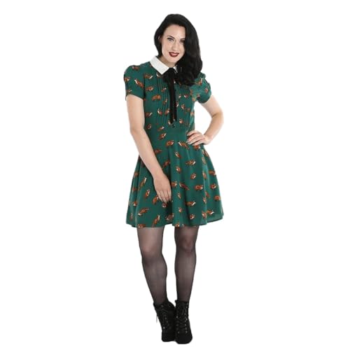 Hell-Bunny Vestido Vixey Zorro 1960 Vintage Retro - Verde (L)