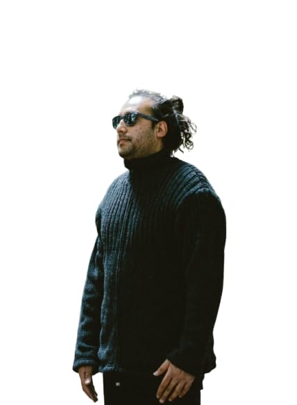 Men’s Thick Knit Pullover Sweater | Warm Ribbed Fleece-Lined Half-Zip Winter Jumper with High Collar – Black