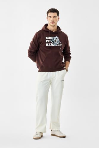 Image of SNITCH Men Casual Hoodie| Oversized Fit Hooded Neckline with Graphic Print & Long Sleeve| Soft Cotton-Polyester Blend for Daily Winter Wear & Streetwear