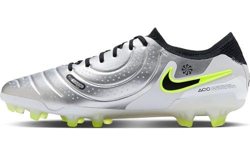 Nike Homme Tiempo Legend 10 Elite Fußballschuh für Normalen Rasen Chaussure de Football, Noir métallisé argenté, 40.5 EU