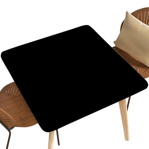 NYRTHUS Black Waterproof Stretch Tablecloth for Square Table 42