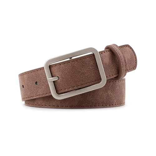 Thin Silver Buckle Waist Belt Flexible Synthetic Leather Strap For Coats And Trousers