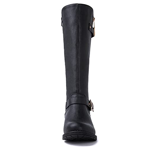 GLOBALWIN Women's Quilted Knee High Boots Low Heel Comfortable Fashion Dressy Riding Boots For Women4