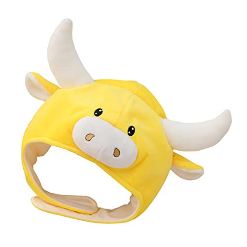 Holibanna 1pieza Gorro De Cabeza De Buey De Felpa Divertido y Cómodo Accesorio Fotográfico Adorable Para Fiestas y Disfraces Para Invierno y Actuaciones