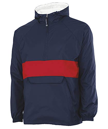 Image of Charles River Apparel Unisex Classic Solid Pullover, Water-Resistant Windbreaker with Flannel Lining
