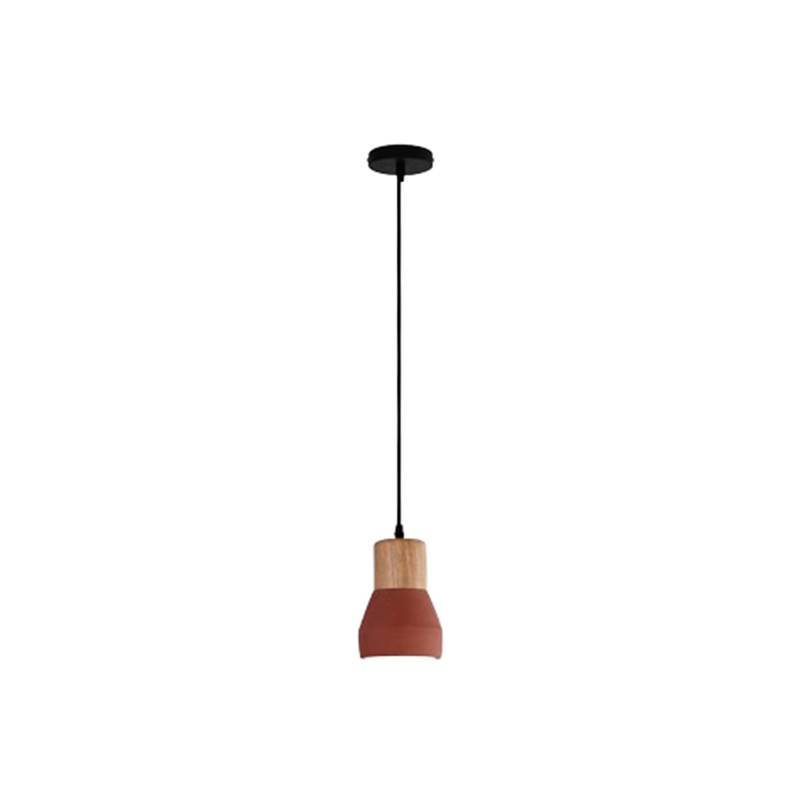 PLQWUJD Exquisite Chandelier Wooden Ceiling Light Fixture Cement Chandelier Pendant Ceiling Lamp E27 Close to Ceiling Light Concrete Semi Flush Mount Lighting(Rot)