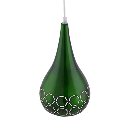 Image of Homesake Glossy Spining Top Hanging Pendant Lamp, Ceiling Light (Green, Cross-Cut)