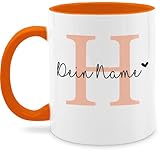 Tasse Tassen 325ml - Anfangsbuchstabe personalisiert mit Name I Buchstaben Geschenk Initialen - 325 ml - Orange - buchstabentasse buchstabe glühweintassen personalized coffee mug personalisierte
