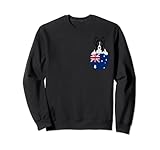 Australia Flag Border Collie Dog In Pocket Sweatshirt