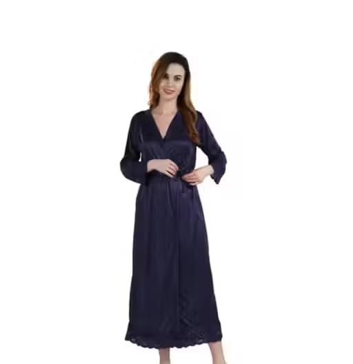 Women Elegant Satin 2pc Set with Robe Shoulder Strap Sleeveless Comfortable Lounge-image-7
