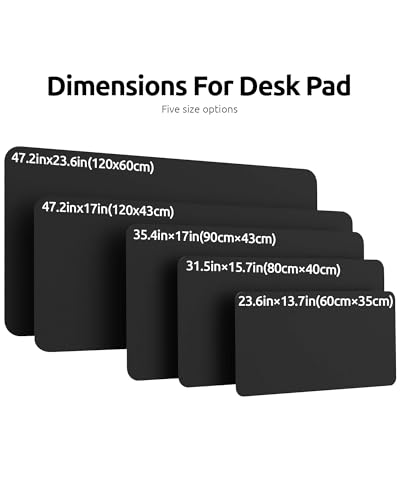 undefined YSAGi Leather Desk Protector, Office Mat, Large Mouse Mat, Non-Slip PU Leather Blotter, Laptop Pad, Waterproof Writing Pad for Office and Home (Black, 47" x 17") の商品画像 3