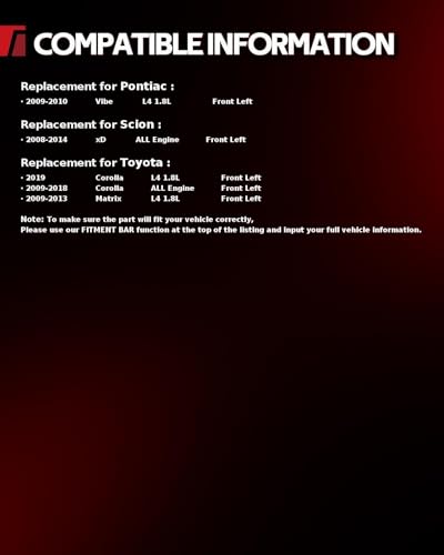 Image of Torchbeam Front Brake Caliper Left for Toyota 2009-2018 Corolla, Toyota 2019 Corolla 1.8L, Scion 2008-2014 xD, Toyota 2009-2013 Matrix 1.8L, Front Left Caliper Replace # 19B3434