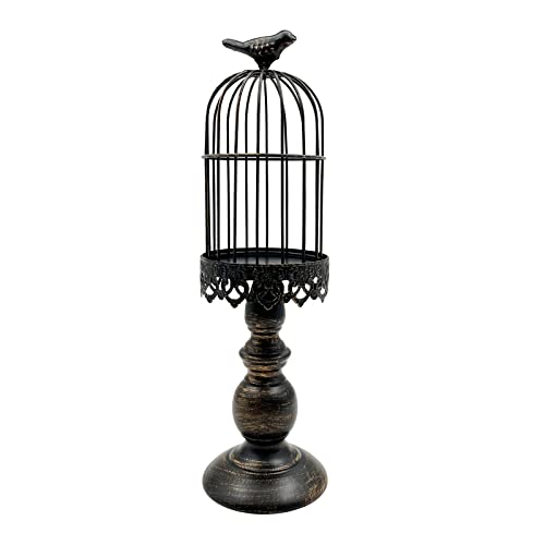 Dekorative Vogelkäfig Kerzenhalter, Vintage Kerzenhalter, Hochzeit Kerze Mittelstücke für Tische, Metall Kerzenhalter Home Decor (Black-medium) Cover