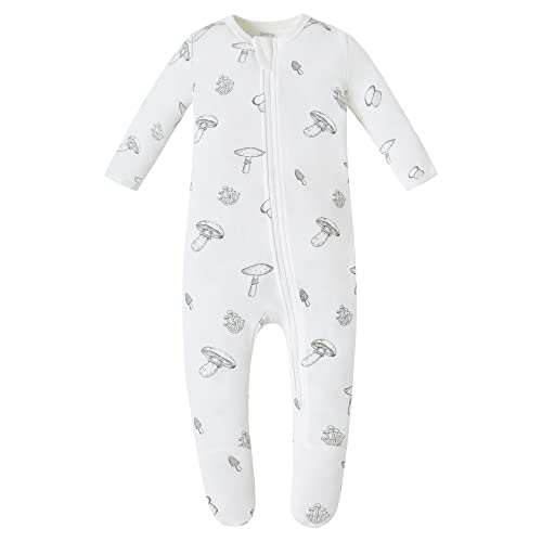 Image of Owlivia Organic Cotton Baby Pajamas, Boys Girls Zip Front Sleep 'N Play, Footed Sleeper, Long Sleeve