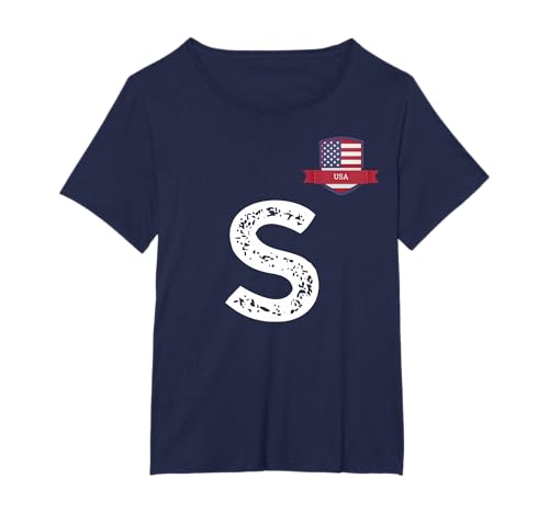 USA Human-Flag Letter S American USA T-Shirt