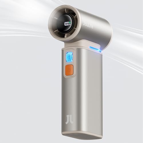 Image of JISULIFE Handheld Fan Ultra1, 9000mAh Portable Handheld, 100000 RPM Electric Air Duster, 20m /s Dry Blower, 100 Speed Gears Turbo Fan Digital Display, Rechargeable Compressed Air Duster - Light Brown