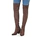 Mtzyoa Over The Knee Boots for Women Coffee Brownish Size 8 Wedge Heel Thigh High Suede OTK Long Winter Fall Block Casual Above Knee Ladies
