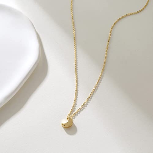 Feskive 14K Gold/Silver Plated Crescent Moon Necklace Tiny Moon And Star Necklace Dainty Sun Leaf Necklace Gold Pendant Necklace For Women Girls Delicate Minimalist Jewelry #TOP7