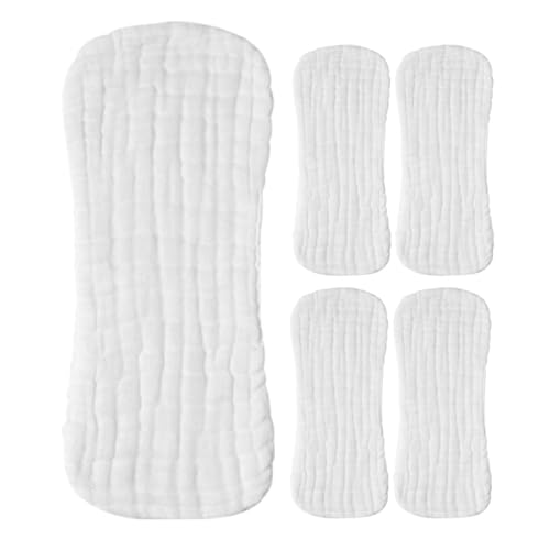 UKCOCO Pañales de Tela de Algodón Transpirable para Ñiño Recién Nacido, Talla Pequeña 35x15 Cm, Absorbentes y Lavables, Reutilizables para Uso en Casa y Viajes, Pack de 5 Unidades