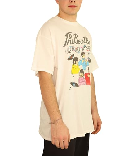 Junk Food Mens Graphic T-Shirt, White, Medium - Les Beatles, Paul McCartney, John Lennon, RIngo Starr, George Harrison Junk Food Mens Graphic T-Shirt, White, Medium – Image 3