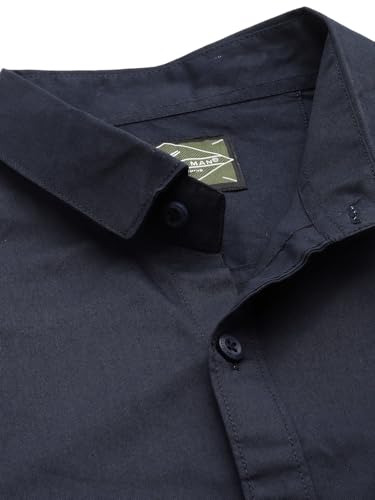 Image of Majestic Man Men's Cotton Slim Fit Solid Casual Shirt