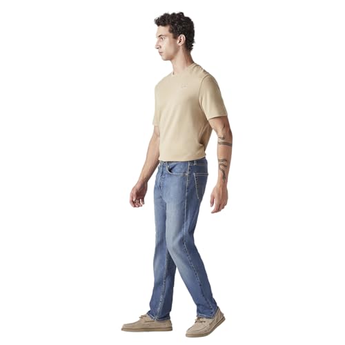 Image of Men's 505 Blue Straight fit mid Rise Jeans