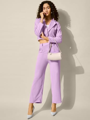 Image of Stylish Solid Polyester Women's Formal and Casual Wear Cropped Blazer
