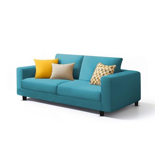 Image of Galib 2 Seater Sofa Set for Living Room (Turquise Fabric) Premium Fabric Sofa Set
