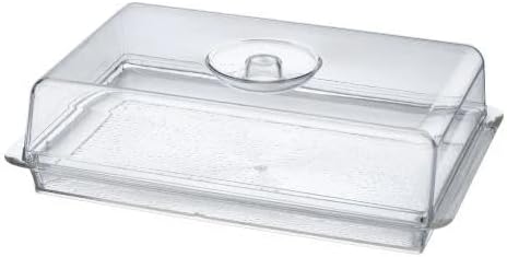 12.7 x 8.75 x 3.4 Inch Clear Rectangle Acrylic Tray with Dome Lid – Reusable Serving Tray with Cover for Display, Catering, Parties, Weddings, Events, Pastries, Appetizers, and Desserts (2)