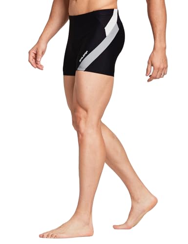baleaf Men's Square Leg Athletic Swim Jammers Durable Training Splice Team Swimsuit2