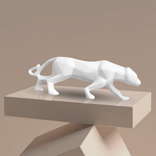 Image of Xtore Modern Geometric White Panther for Home Decor (Pack of 1, White)