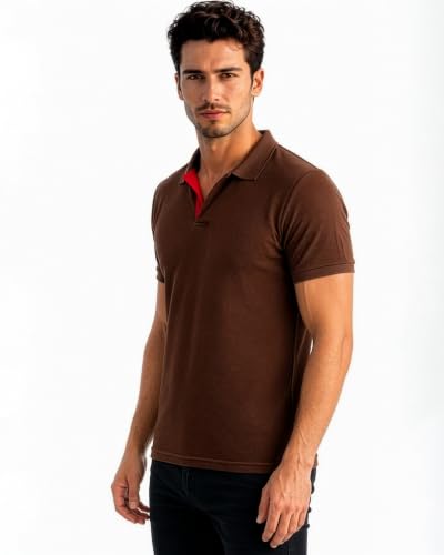 Image of Status Quo Men's Polo T-Shirt | Rich Cotton Blend | Slim Fit | All Day Comfort | Contrast Inner Placket | Polo Collar