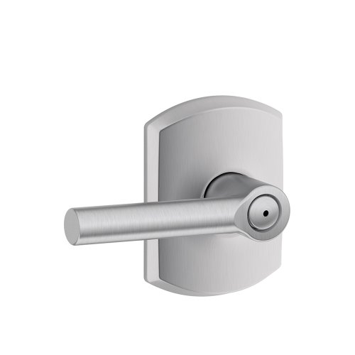 SCHLAGE F40 BRW 626 GRW Greenwich Collection Broadway Bed and Bath Lever, Satin Chrome