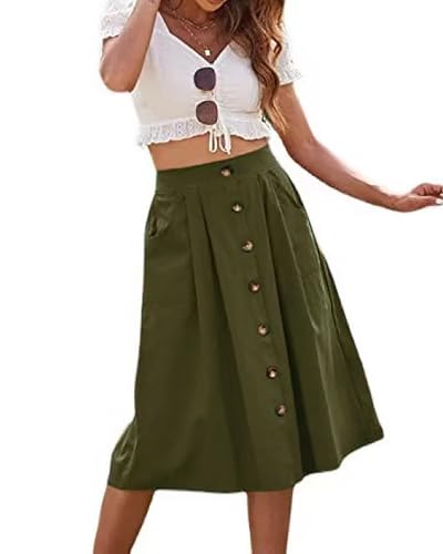 ZOYEESHINE Womens Elegant Vintage Midi Skirt with...