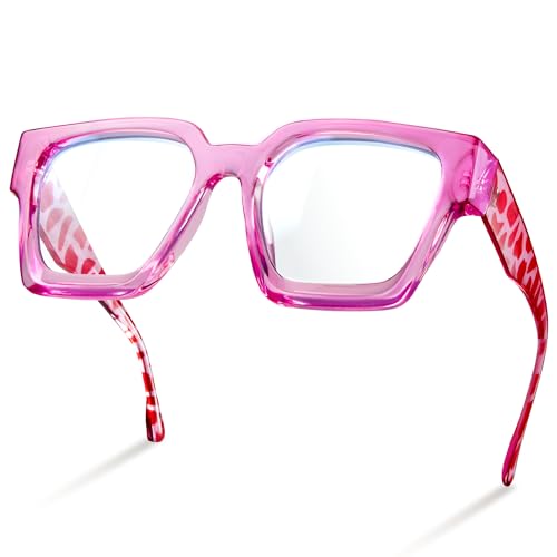 Image of livho Oversized Eyewear Frame for Woman and Men - Rectangle Fashion Glasses for Computer, Chic Preppy Frame