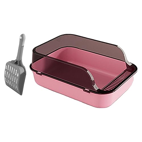 Arenero para gato con lados altos color rosa miniatura 1