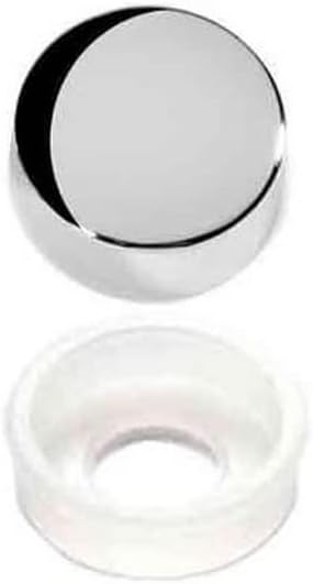 80 Show Chrome License Plate Frame Screw Covers & Snap Washers for SAE Fasteners Model-PYT-8888-5136