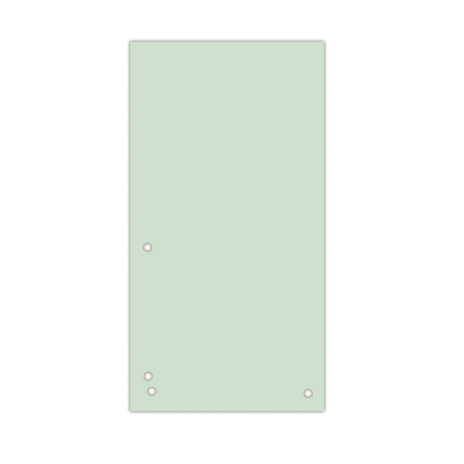 Donau Pack of 100 Divider Strips / Colour: Green / 1/3 A4 Made from 190 g/m² Recycled Cardboard / 4 Punched / 23.5 x 10.5 cm / Perforated / Dividers / Folder / Index Dividers / Made in EU