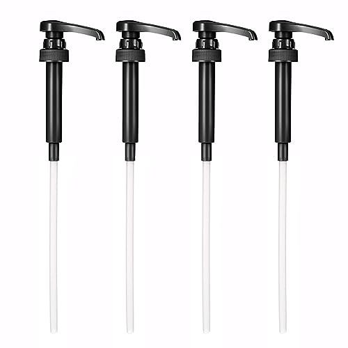JEKUGOT Coffee Syrup Pump Reusable Coffee Syrup Pump Dispenser for Most 750ml Syrup Bottles for Home Cafes and Drinking Houses Black Pump Dispenser (4pcs)