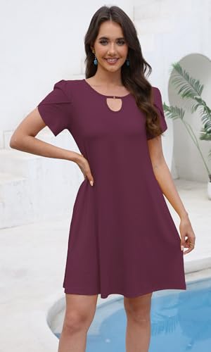 Image of COSSEN Women's Summer Casual Tshirt Dress Crew Neck