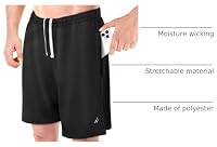 NY Threads Men's Athletic Shorts Quick Dry Loose-Fit Lightweight Running Workout Gym Shorts with Pockets, Large, Black — image 4