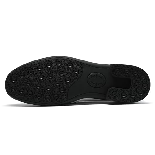 Image of Men's Loafers Casual Leather Slip-On Oxfords Driving Shoes Dress Soft Comfortable & Light-Weight Black