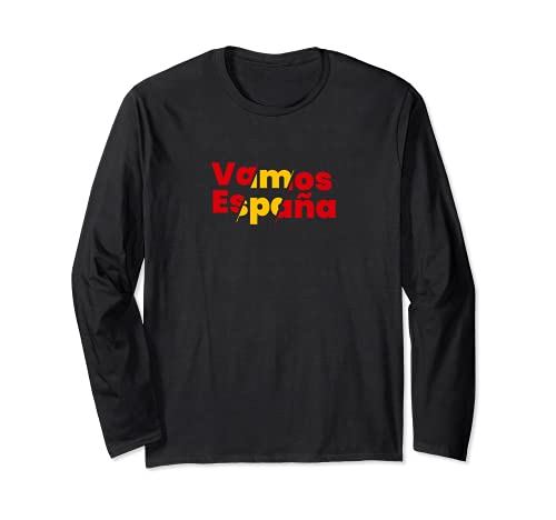 Spain Flag Long Sleeve T-Shirt, Black