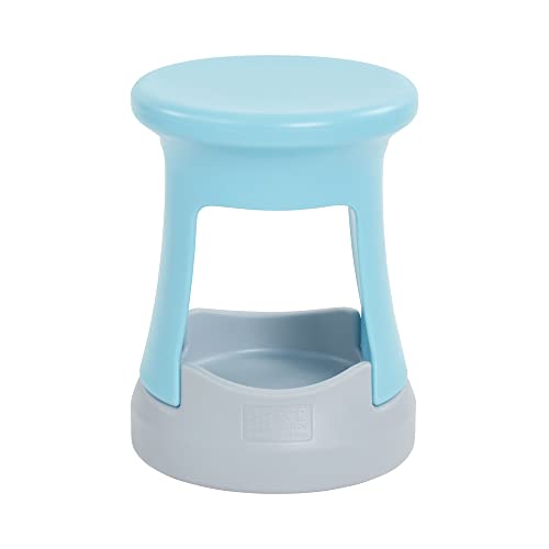 Image of ECR4Kids Active Storage Wobble Stool, 18in Seat Height, Children's Furniture, Cyan /Light Grey