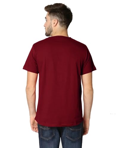 Image of LAZYCHUNKS Henley Neck Men's Cotton Half Plain Sleeves Slim Fit T-Shirt | Round Neck Men's Tshirt | Solid Colors | Summer Wear | - Multicolor