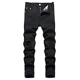 Mens Jeans Skinny Fit Stretch Black Slim Fit Jeans for Men Denim Men's Ripped Skinny Distressed Jeans Destroyed Slim Fit Stretch Biker Pants