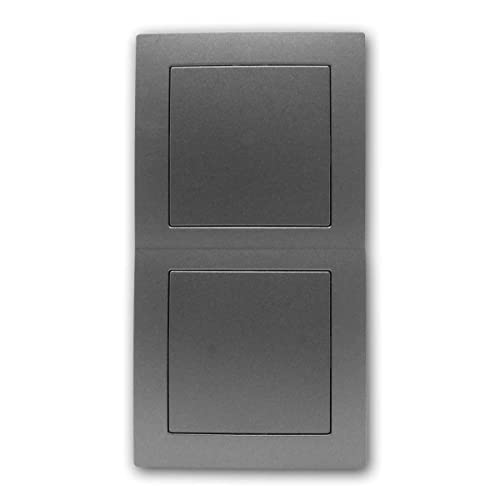 Tapa ciega FLAIR/tapa con marco doble, color antracita, apta para cajas de pared hueca